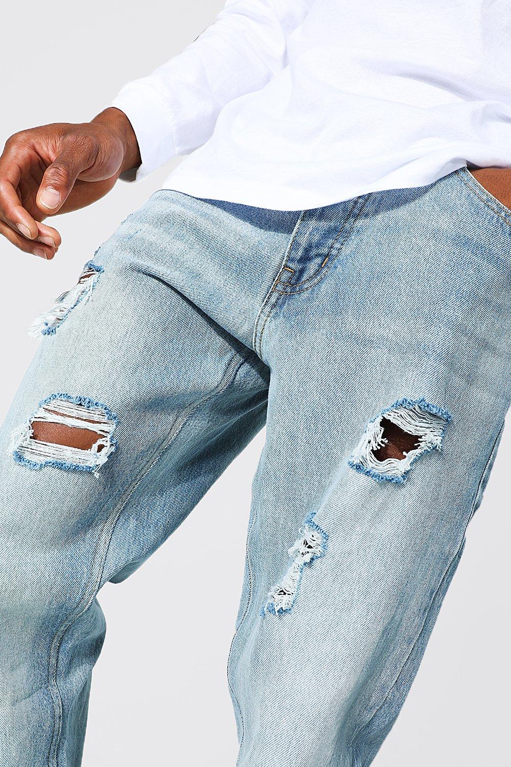 Men's straight sale leg ripped jeans